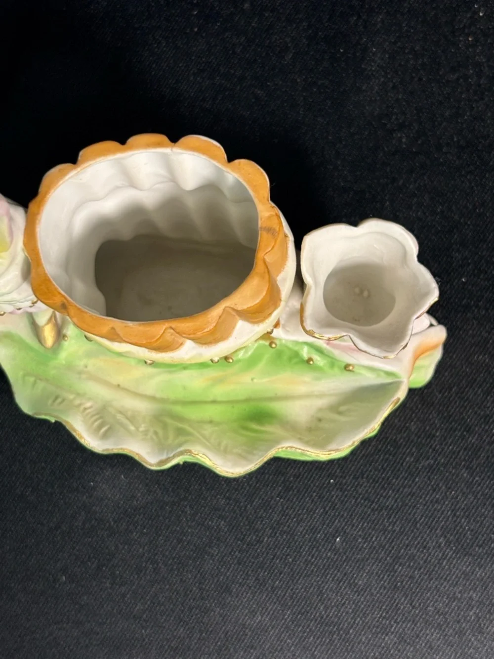Vintage Occupied Japan Porcelain Bisque Victorian Woman Vase By Paulux 6.5”